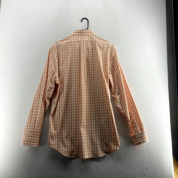 Banana Republic Classic Fit Pink Plaid Button Down Shirt‎ Mens Size 16-16 1/2 L - Picture 3 of 9